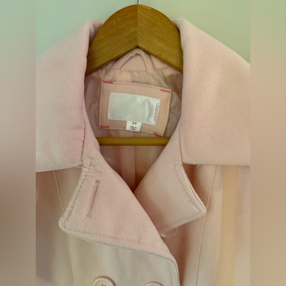XHILARATION Juniors Double Breasted Pea Coat in Pink Size S - Picture 6 of 11